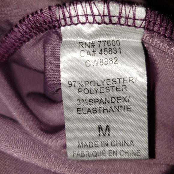 CHASER Purple Velour Long Sleeve Top Size Medium New With Tags - Picture 7 of 10